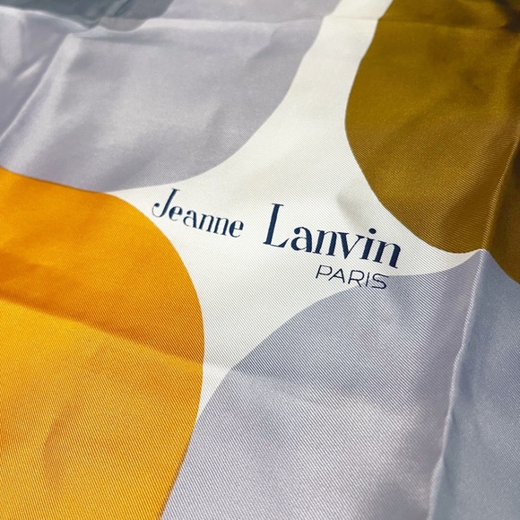 Authentic Lanvin Ultra Rare 1960’s Vintage Jeanne Lanvin Pure Silk Large Scarf - Picture 5 of 12